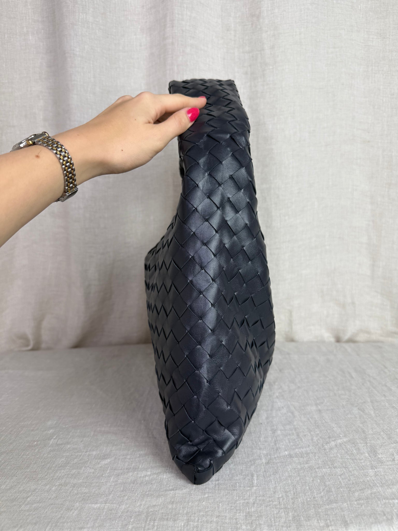 Bottega Veneta Graphite Hop Tote
