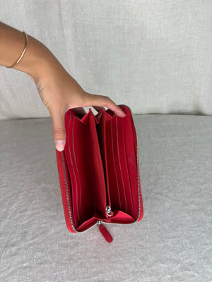 Chanel Chevron Quilted Leather Zippy Wallet