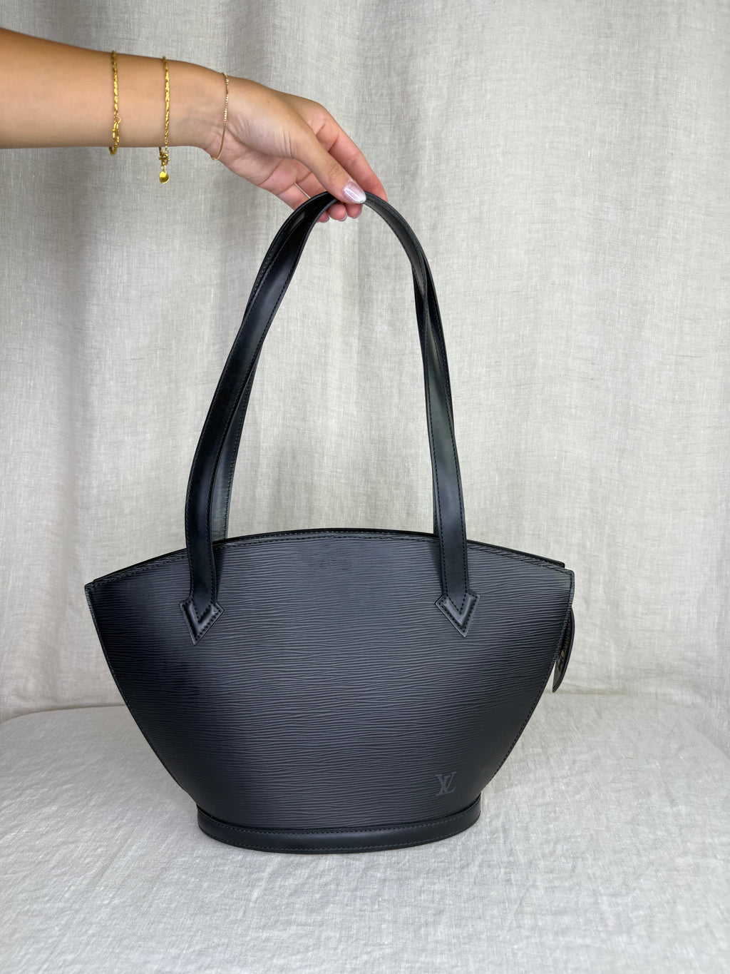 Louis Vuitton Black Epi Leather Shoulder Tote Bag