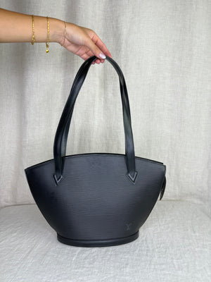 Louis Vuitton Black Epi Leather Shoulder Tote Bag