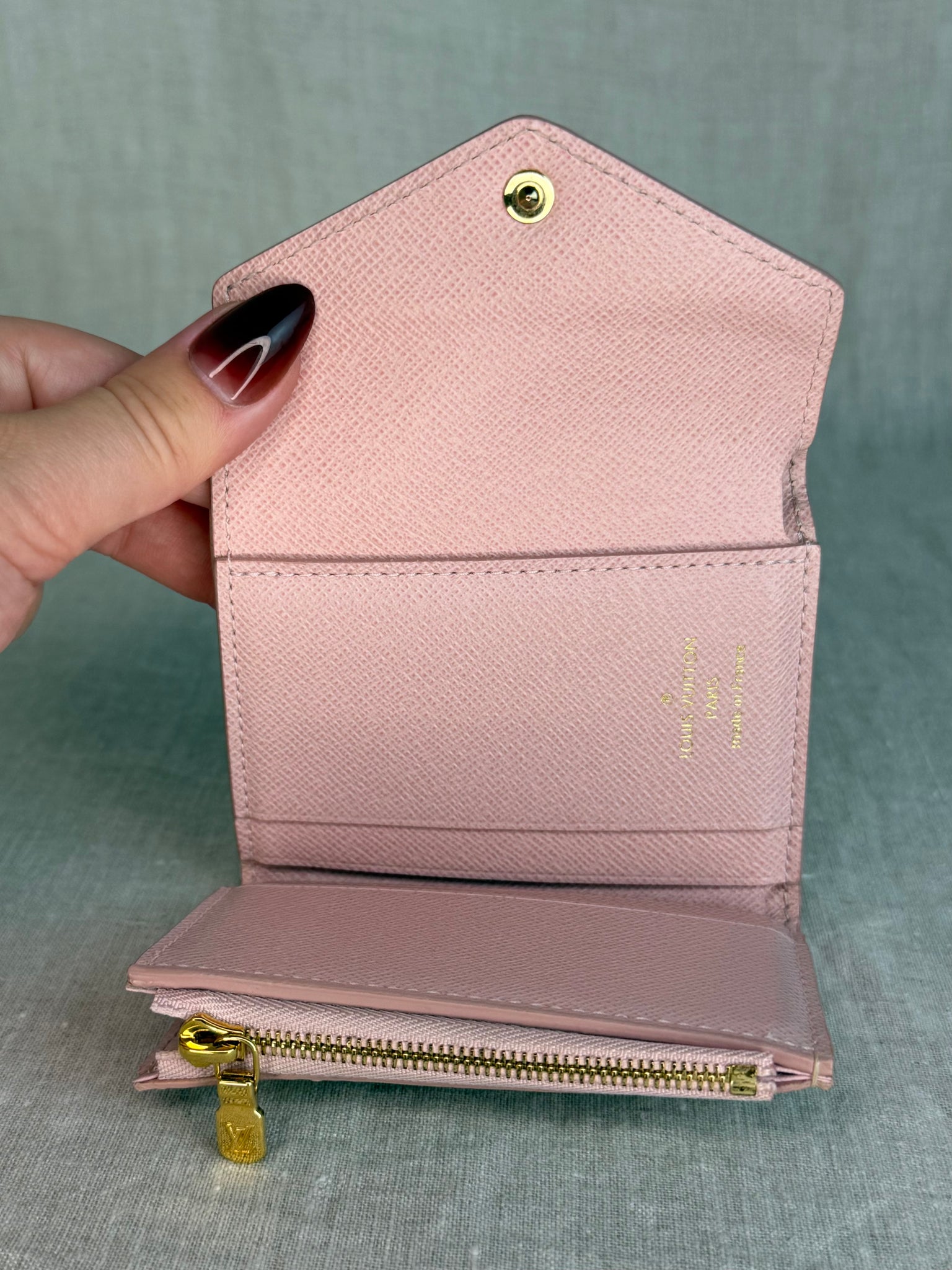 Louis Vuitton Damier Azur Studded Canvas Zoe Wallet