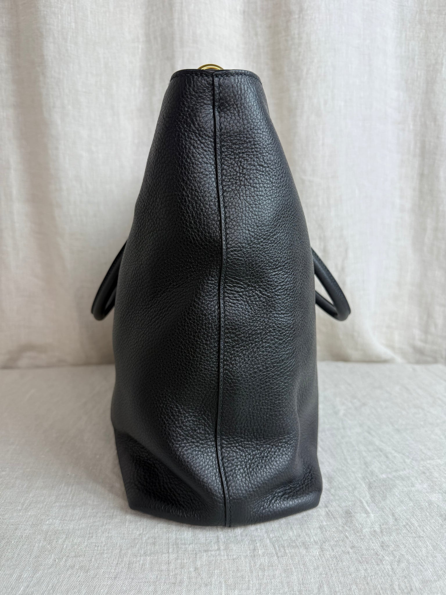Prada Black Pebbled Leather Tote