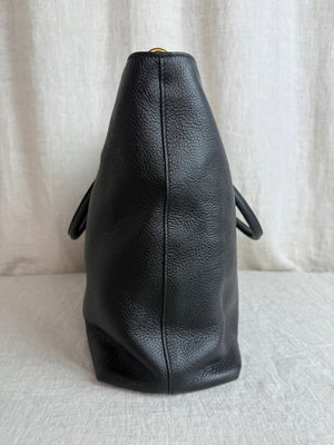 Prada Black Pebbled Leather Tote