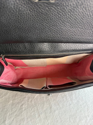 Gucci Pebbled Calfskin Medium Bamboo Flap Shoulder Bag