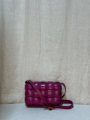 Bottega Veneta Cassette Padded Leather Crossbody Cinnabar