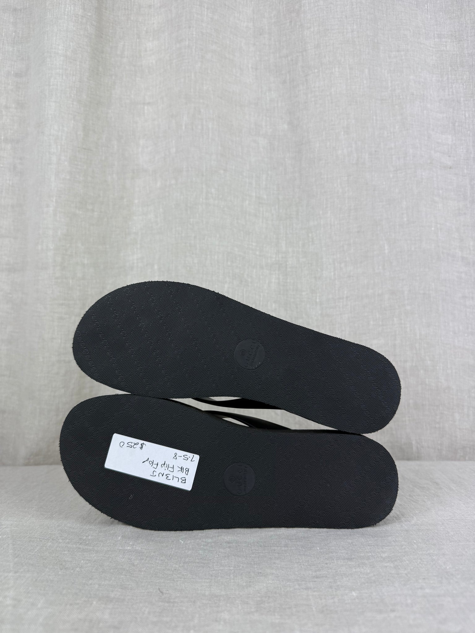 Gucci New Black Flip Flops Size 7.5-8