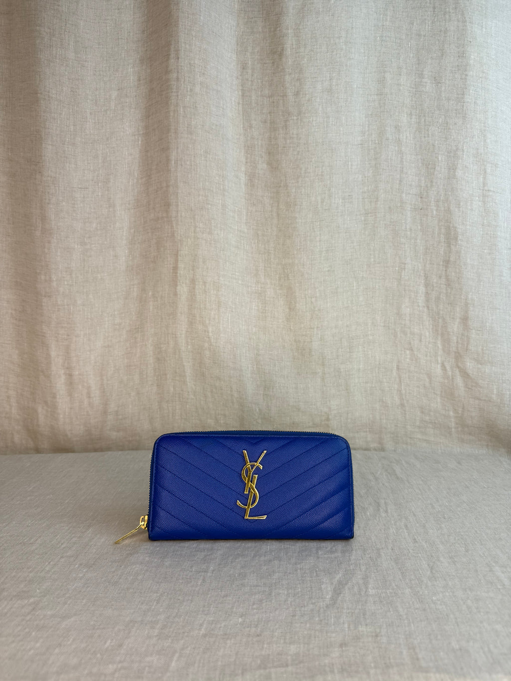 Saint Laurent Grain De Poudre Matelassé Leather Continental Wallet