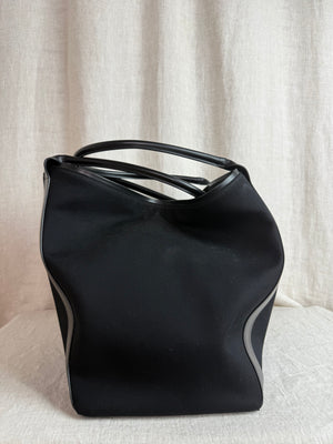 YSL Black Rive Gauche Canvas and Leather Tote