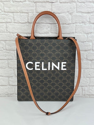 Celine Vertical Cabas Tote Bag, Black/Camel