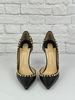 Christian Louboutin Iriza 100 MM Patent Pump, Black, New, Size US 8.5/39