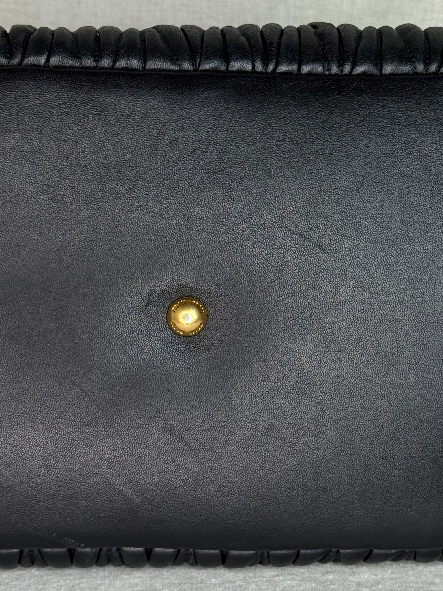 Miu Miu Matelassé Bauletto Medium Top Handle Bag in Lambskin Leather with Gold Hardware