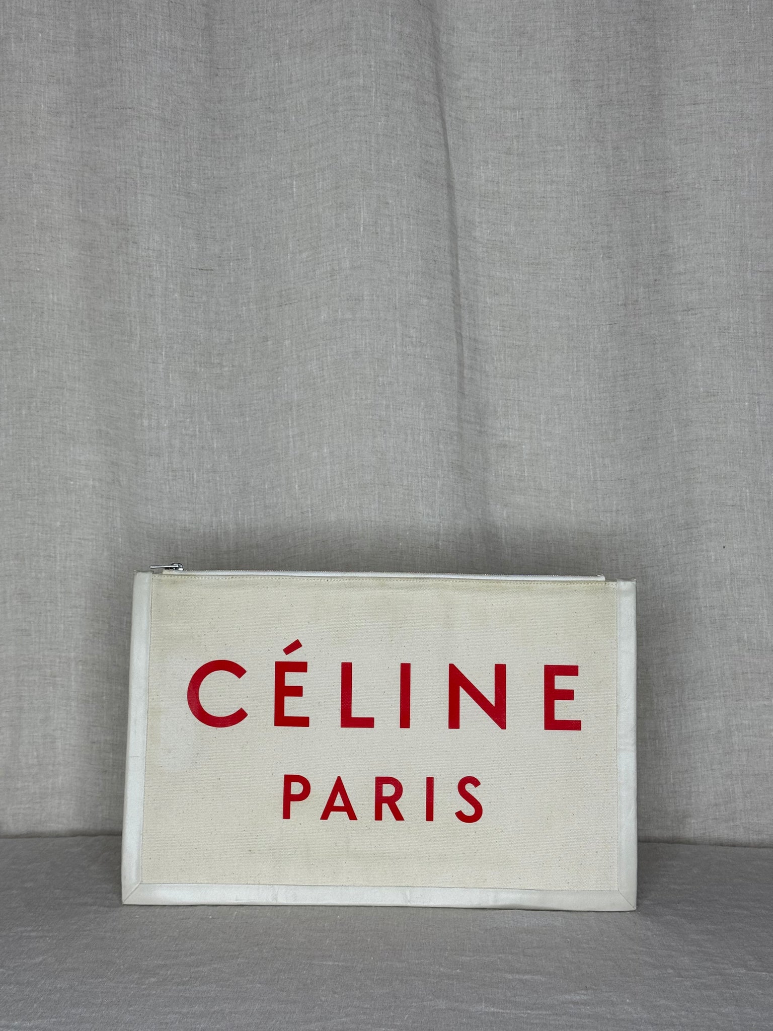 Celine Logo Canvas Large Pochette