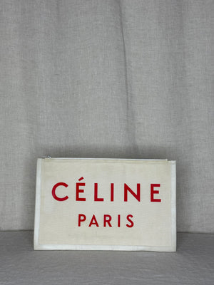 Celine Logo Canvas Large Pochette