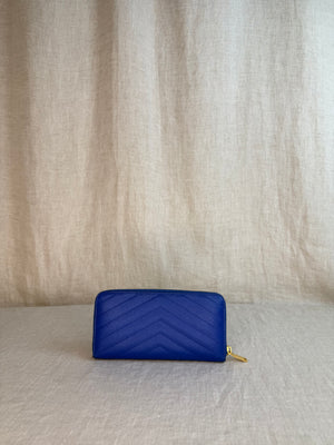 Saint Laurent Grain De Poudre Matelassé Leather Continental Wallet