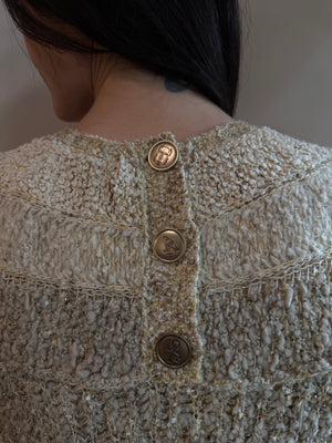 Chanel Wool Boucle Sweater Dress Spring 2019 Karl Lagerfeld Collection