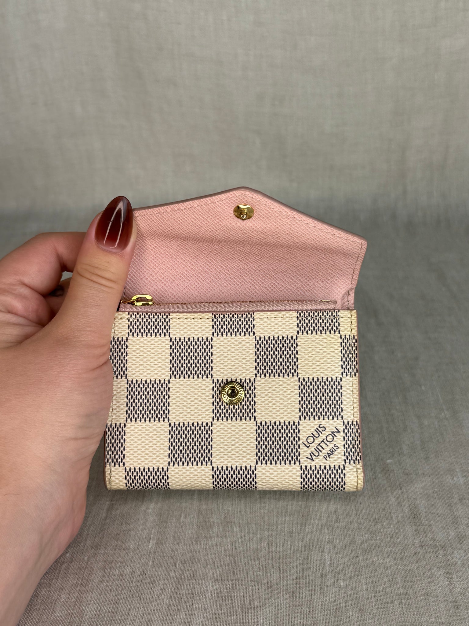 Louis Vuitton Damier Azur Studded Canvas Zoe Wallet