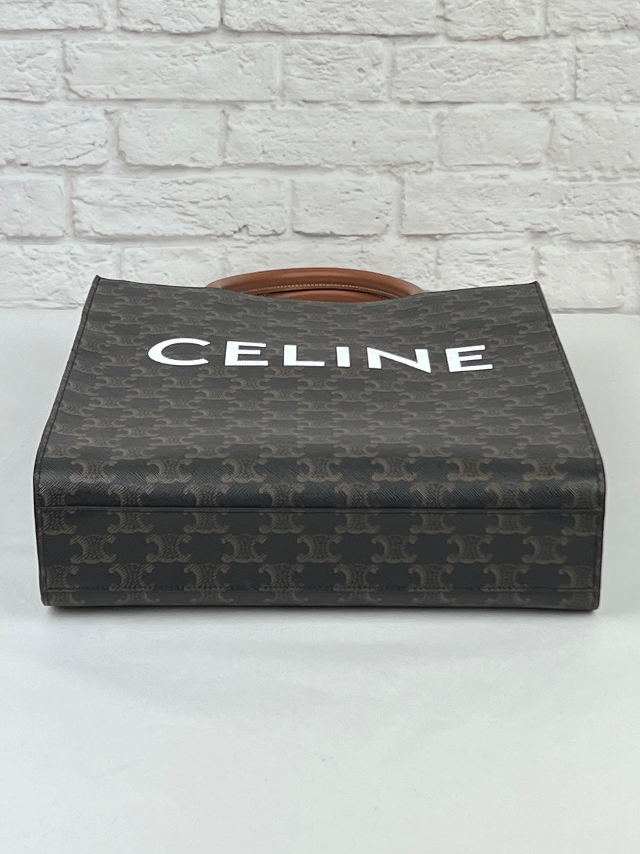 Celine Vertical Cabas Tote Bag, Black/Camel