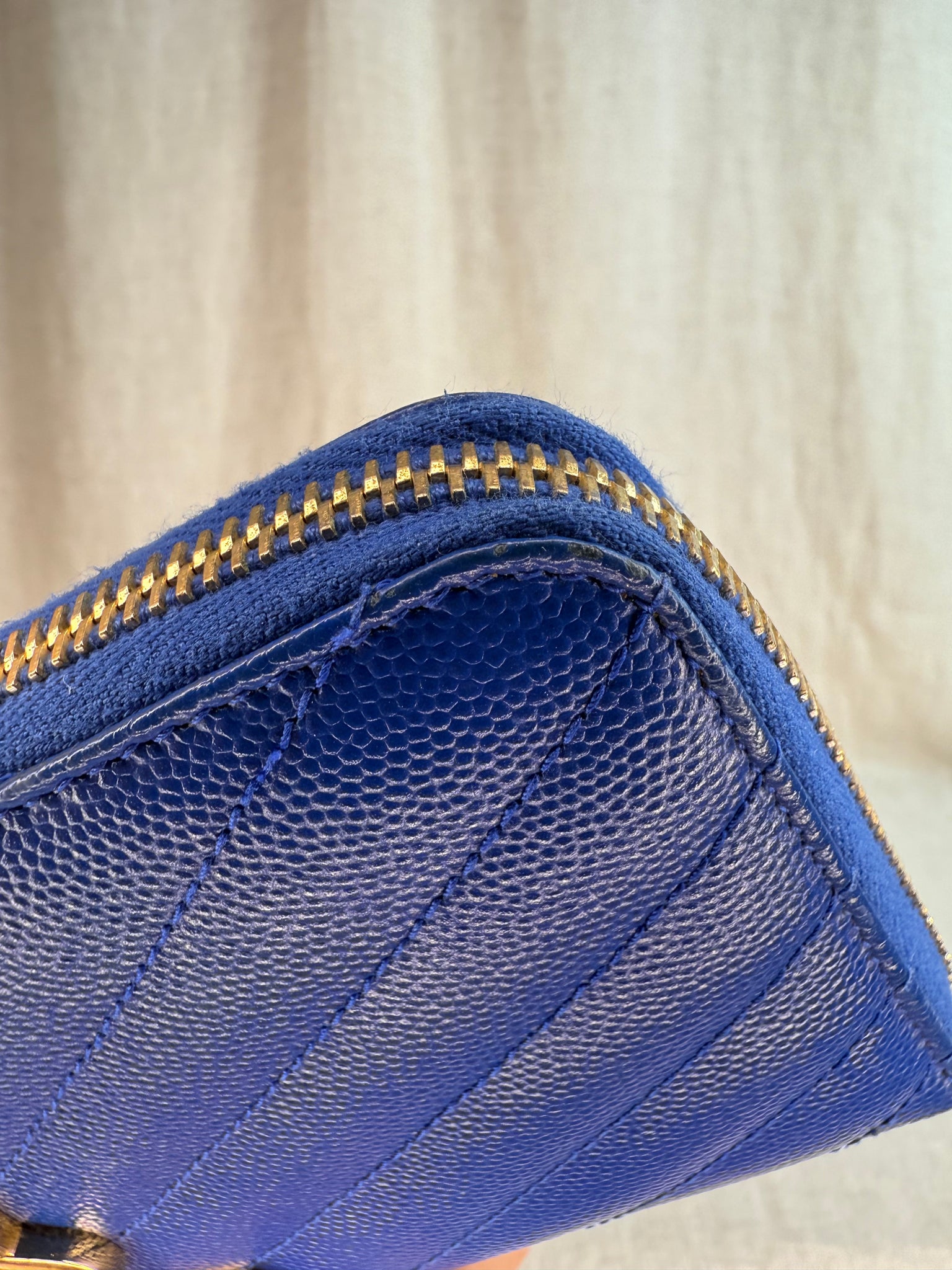 Saint Laurent Grain De Poudre Matelassé Leather Continental Wallet