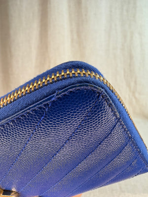 Saint Laurent Grain De Poudre Matelassé Leather Continental Wallet