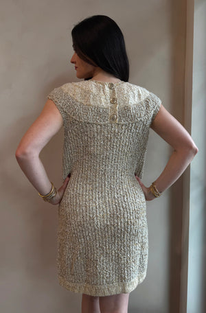 Chanel Wool Boucle Sweater Dress Spring 2019 Karl Lagerfeld Collection