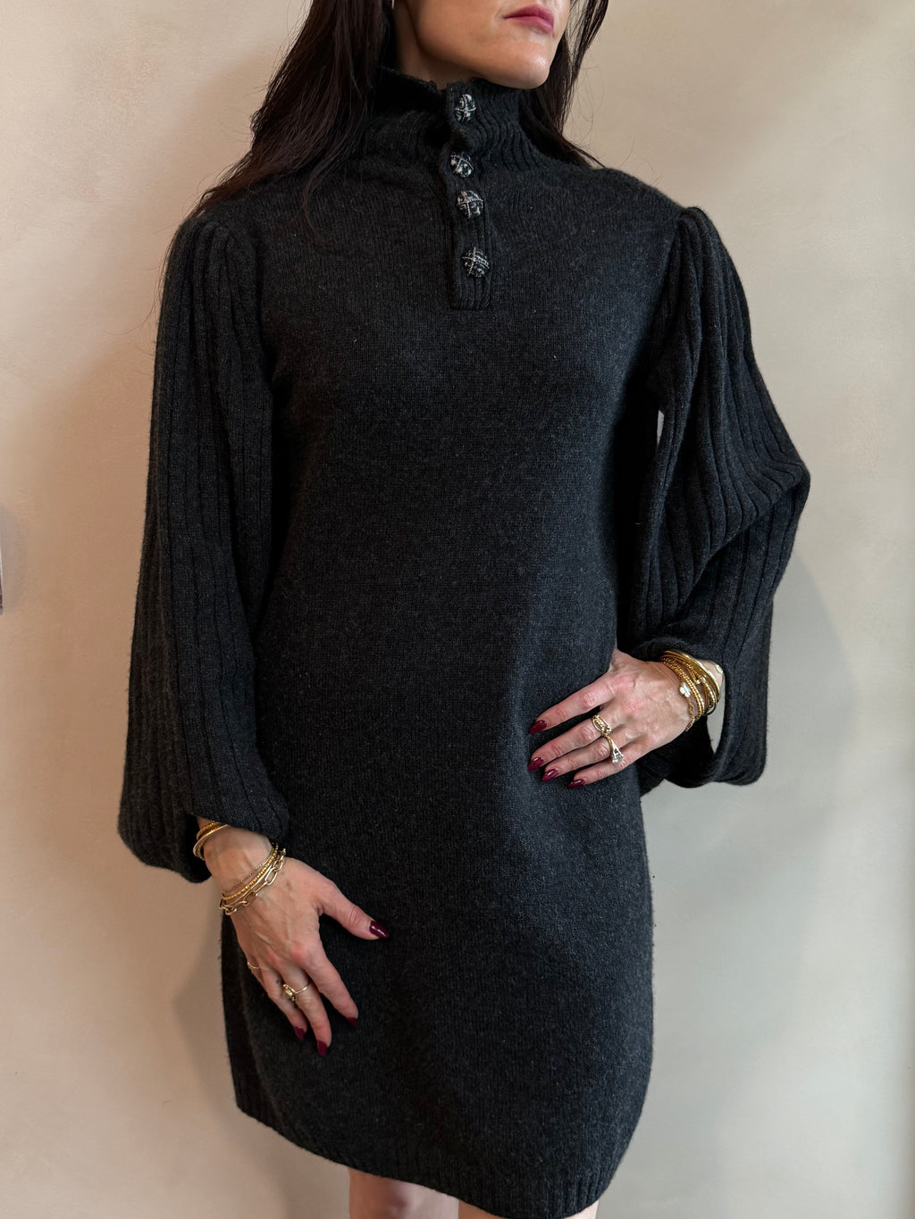 Chanel Cashmere Sweater Dress with Slit Sleeves Spring 2013  Collection
