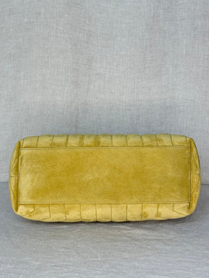 YSL Large LouLou in Chartreuse Suede