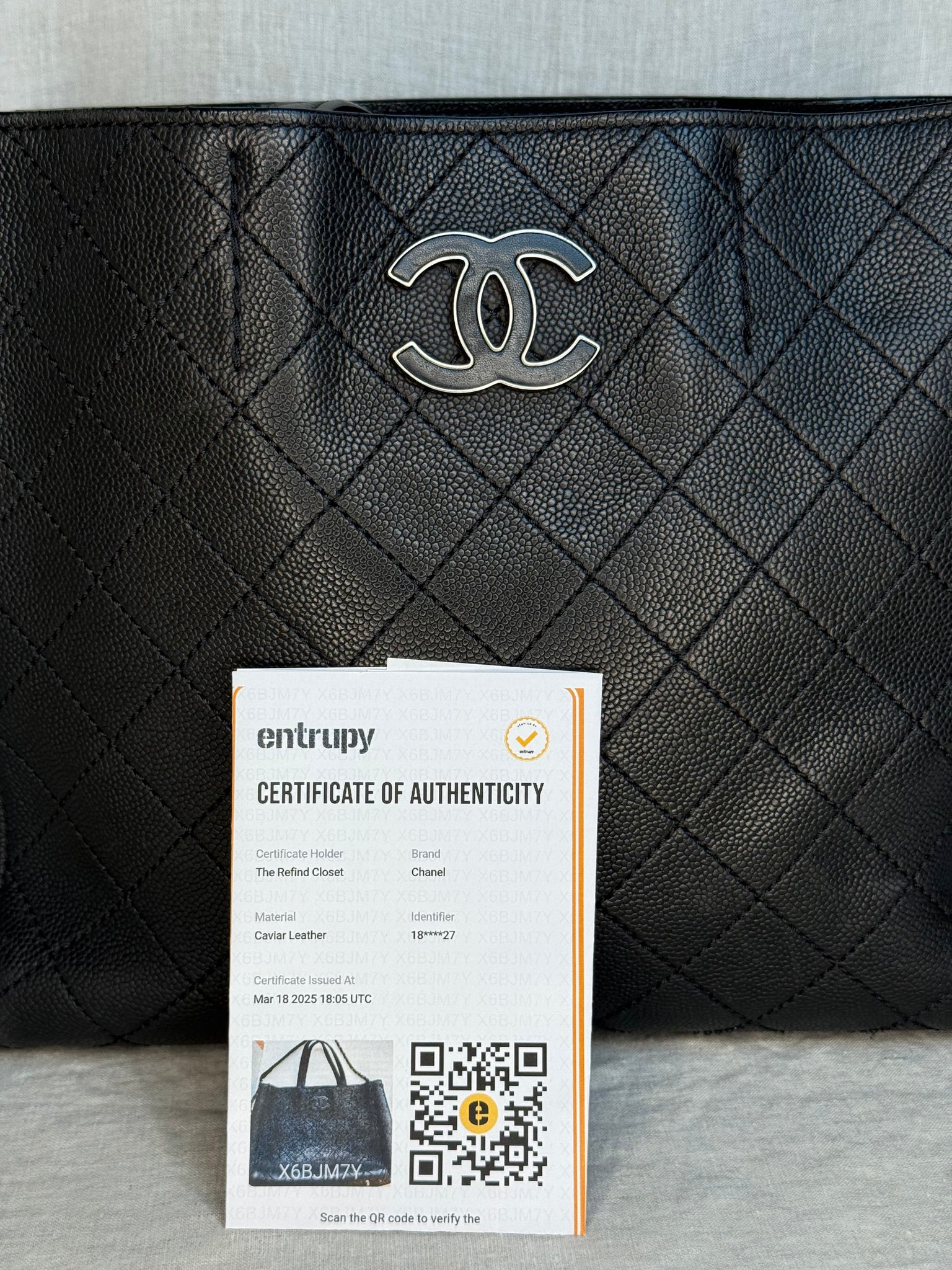 Chanel Diamond Stitched Calfskin Serial Tote