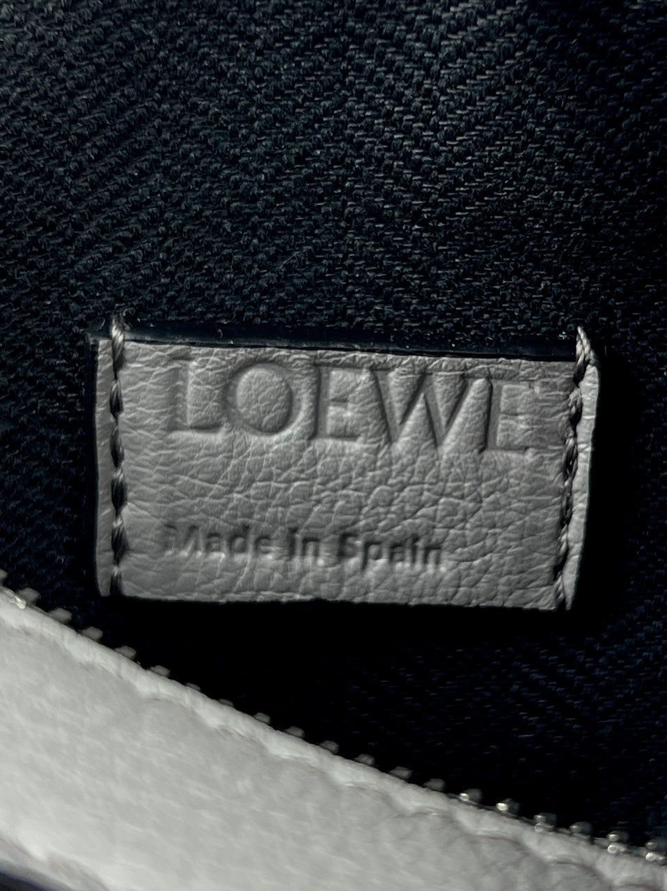 LOEWE Mini Puzzle Edge Leather Belt Bag, Grey