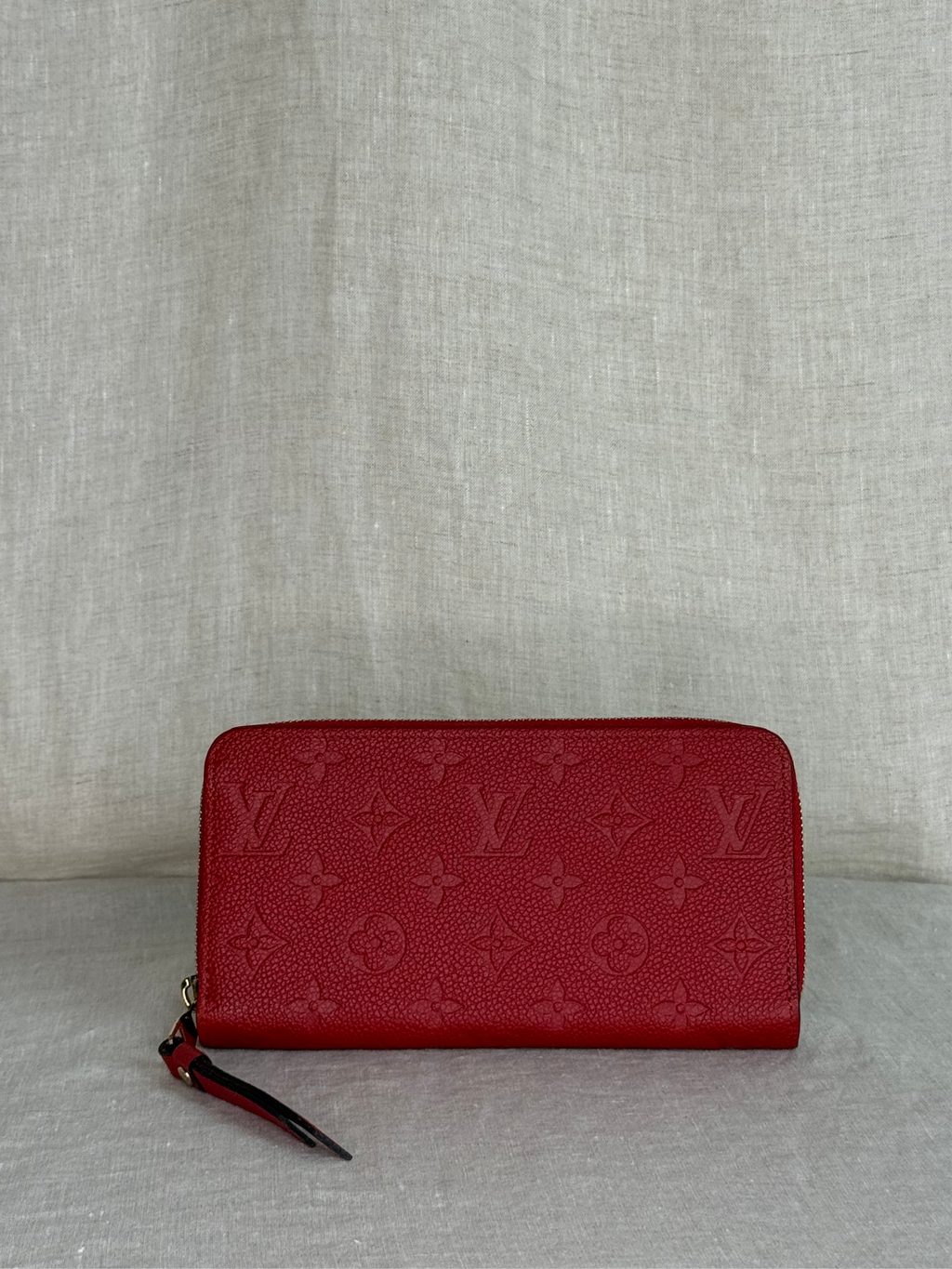 Louis Vuitton Continental Red Empreinte Leather Wallet