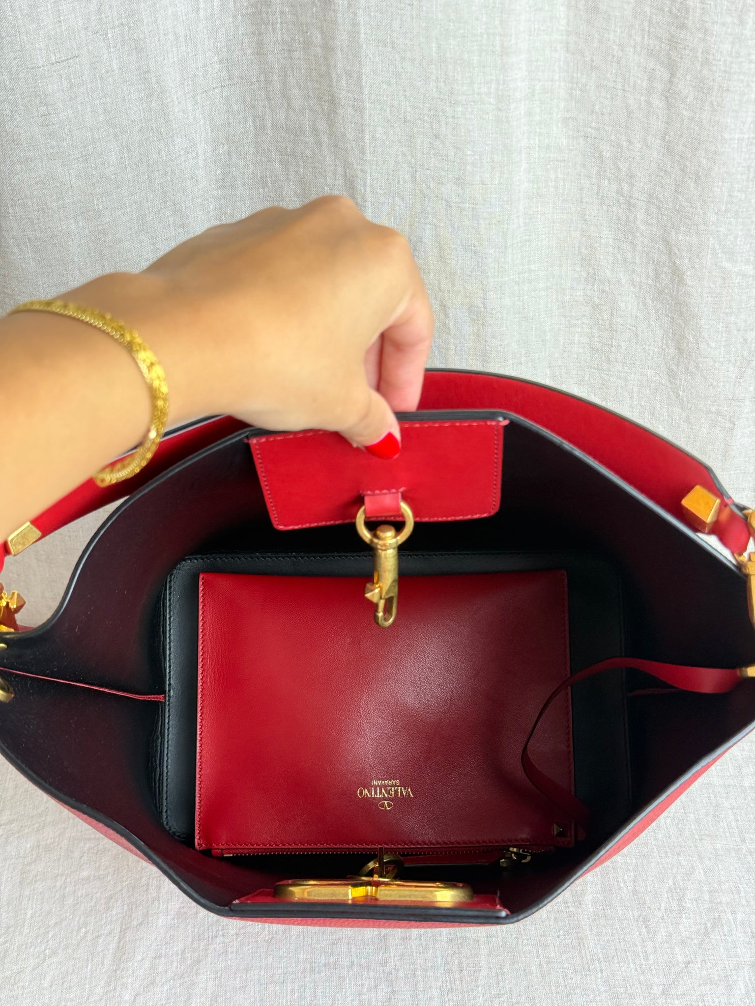 Valentino Red Escape Hobo Tote