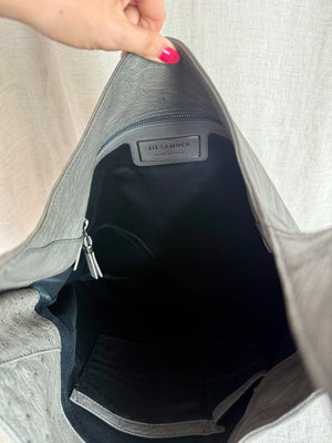 Jil Sander Grey Ostrich Hobo