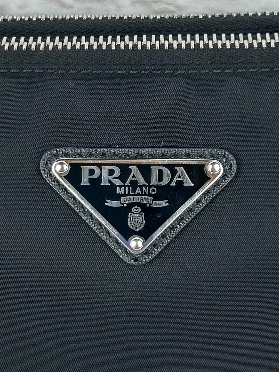 Prada Re-Nylon Messenger Bag, Black