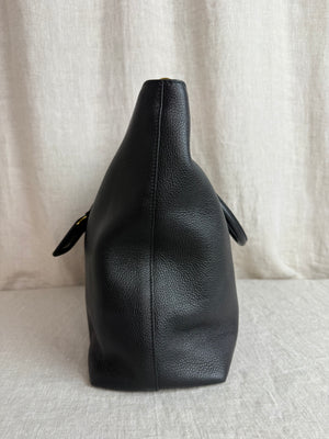 Prada Black Pebbled Leather Tote