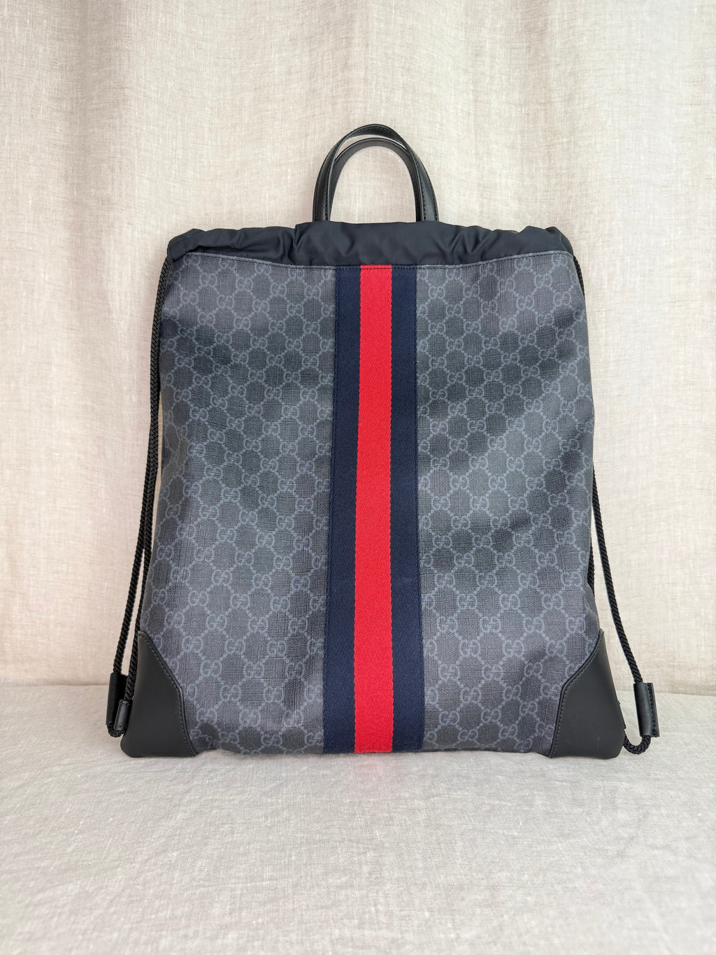 Gucci Black Supreme Coated Canvas Backpack