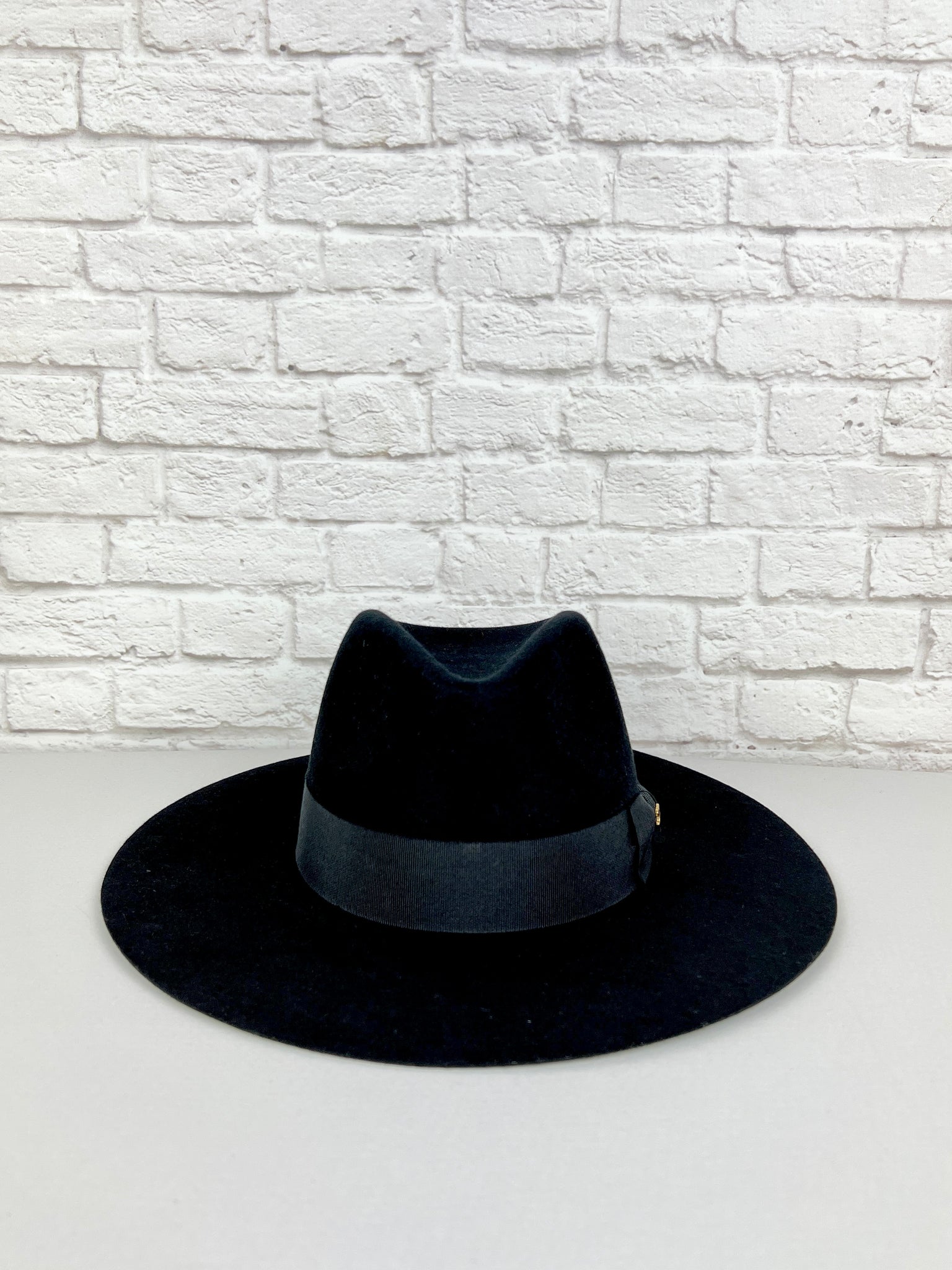 Celine Triomphe Fedora Felt Hat, Black
