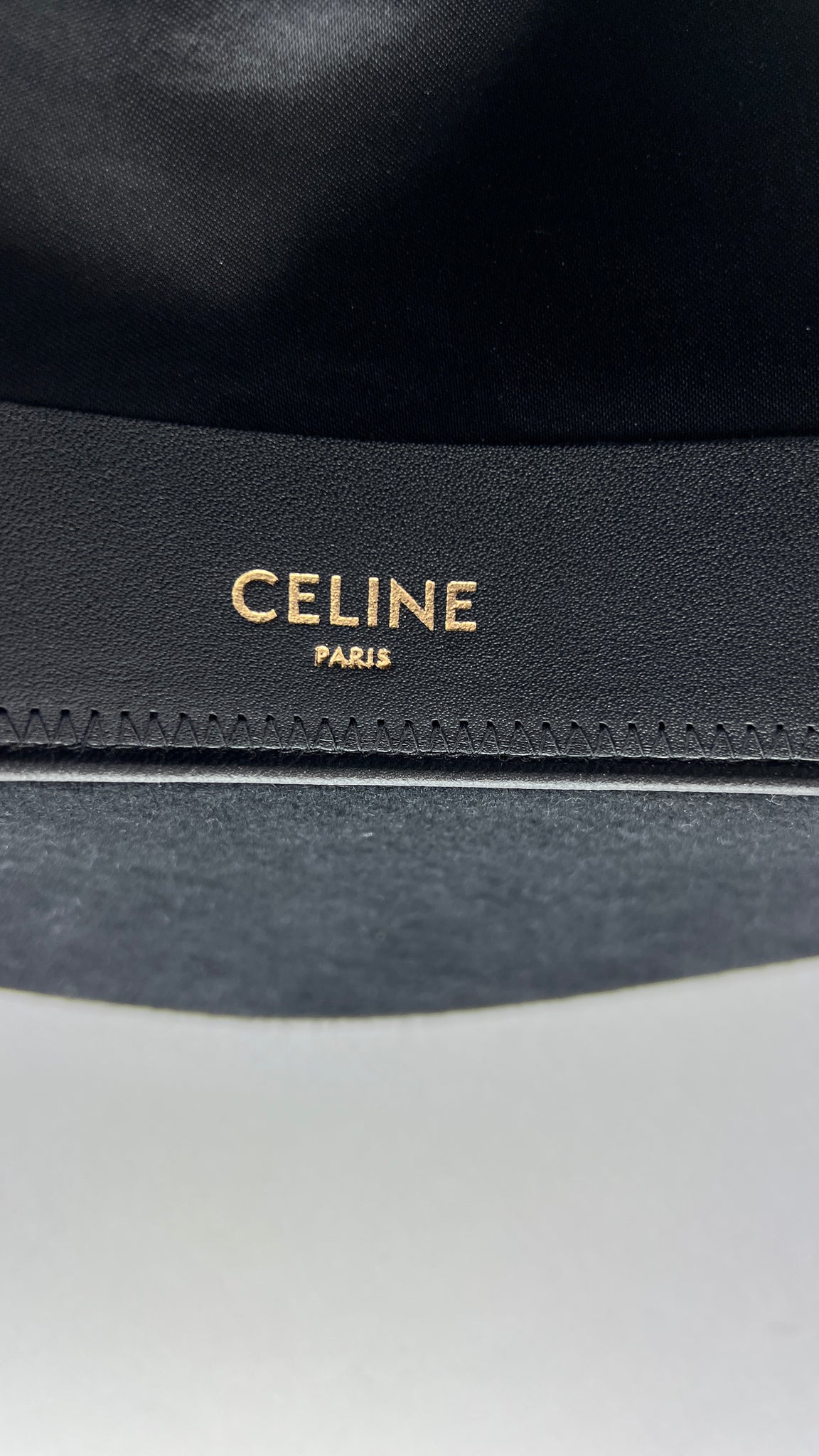 Celine Triomphe Fedora Felt Hat, Black