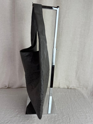 Jil Sander Grey Ostrich Hobo