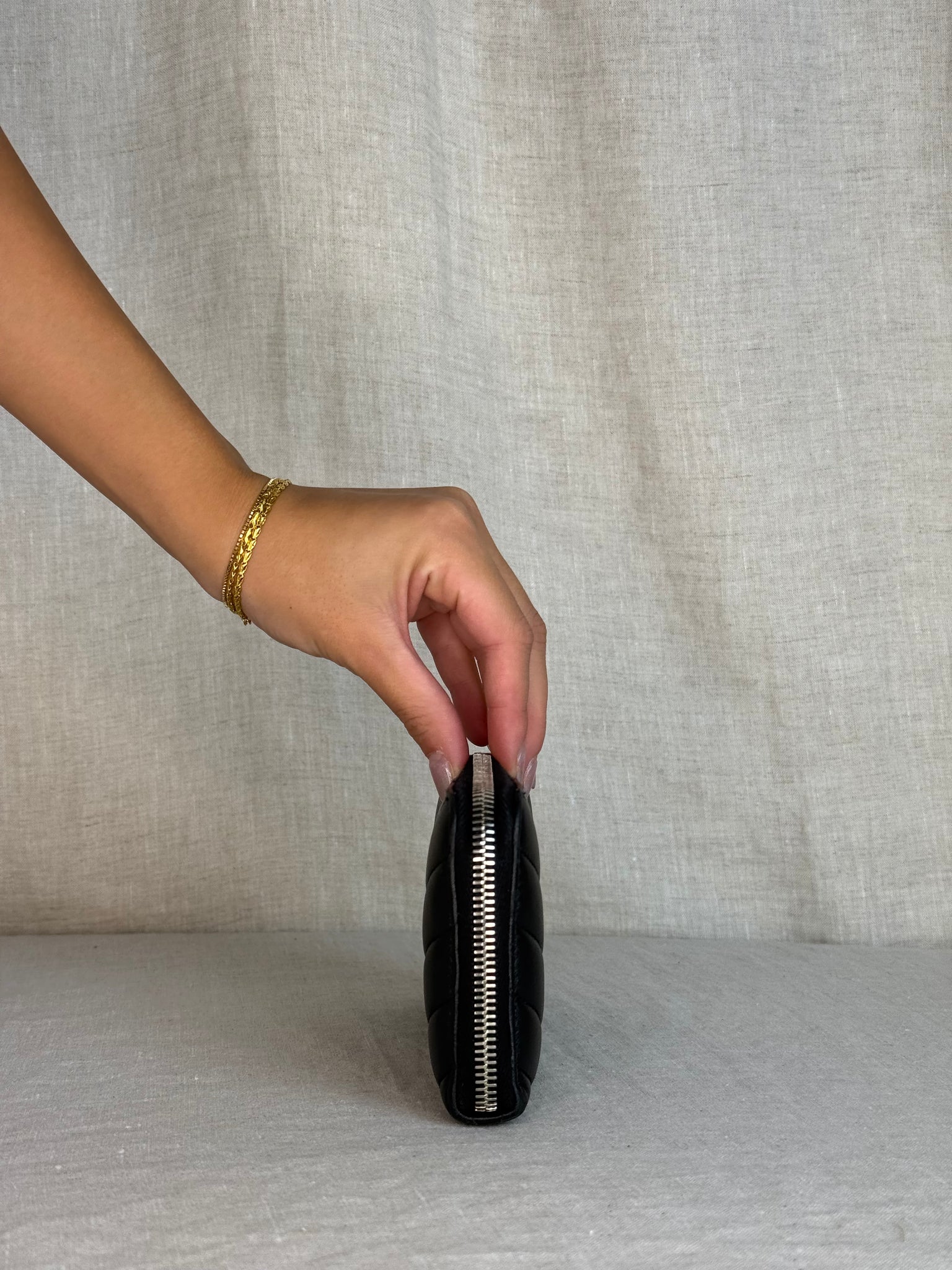 Saint Laurent Black Monogram Large Zip Wallet