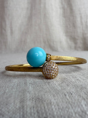 Marco Bicego 18K Gold, Diamond, and Turquoise Bracelet