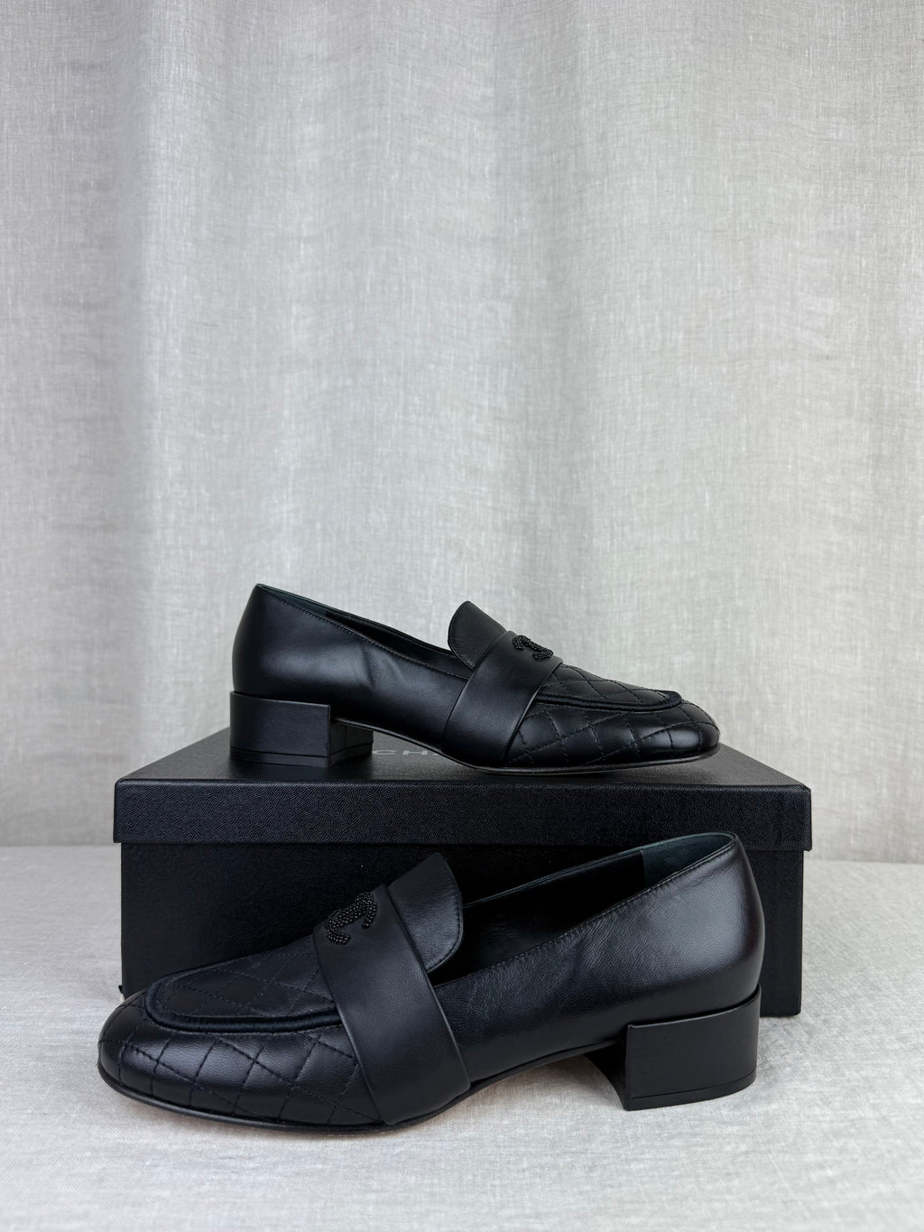 Chanel Black Loafers Size 38