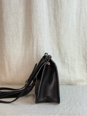Gucci Pebbled Calfskin Medium Bamboo Flap Shoulder Bag