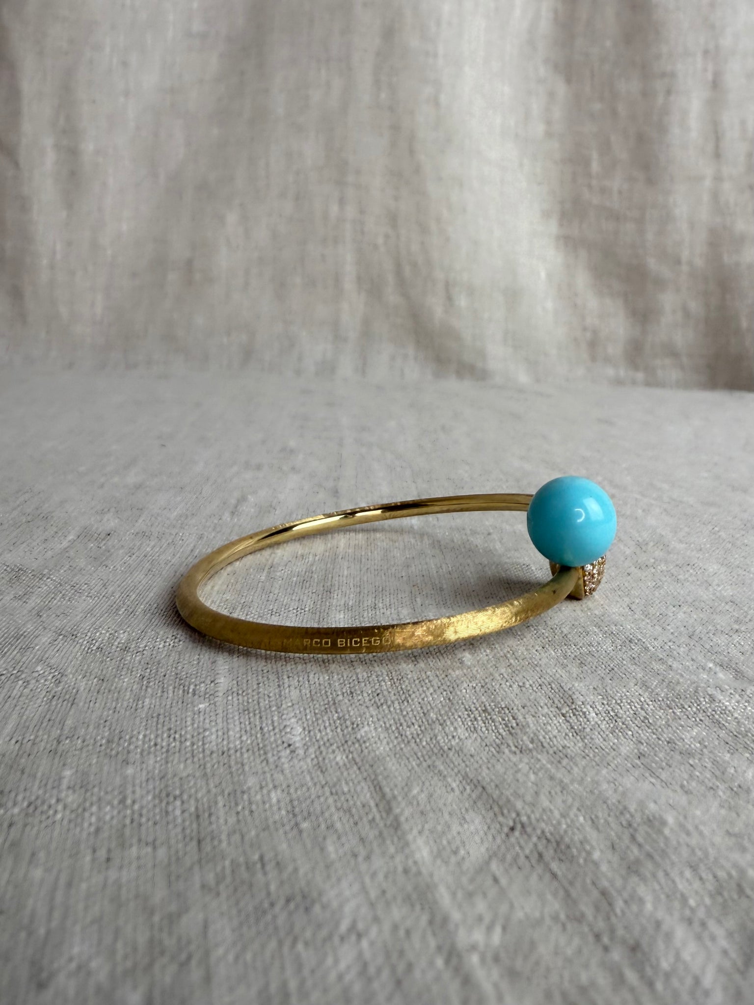 Marco Bicego 18K Gold, Diamond, and Turquoise Bracelet
