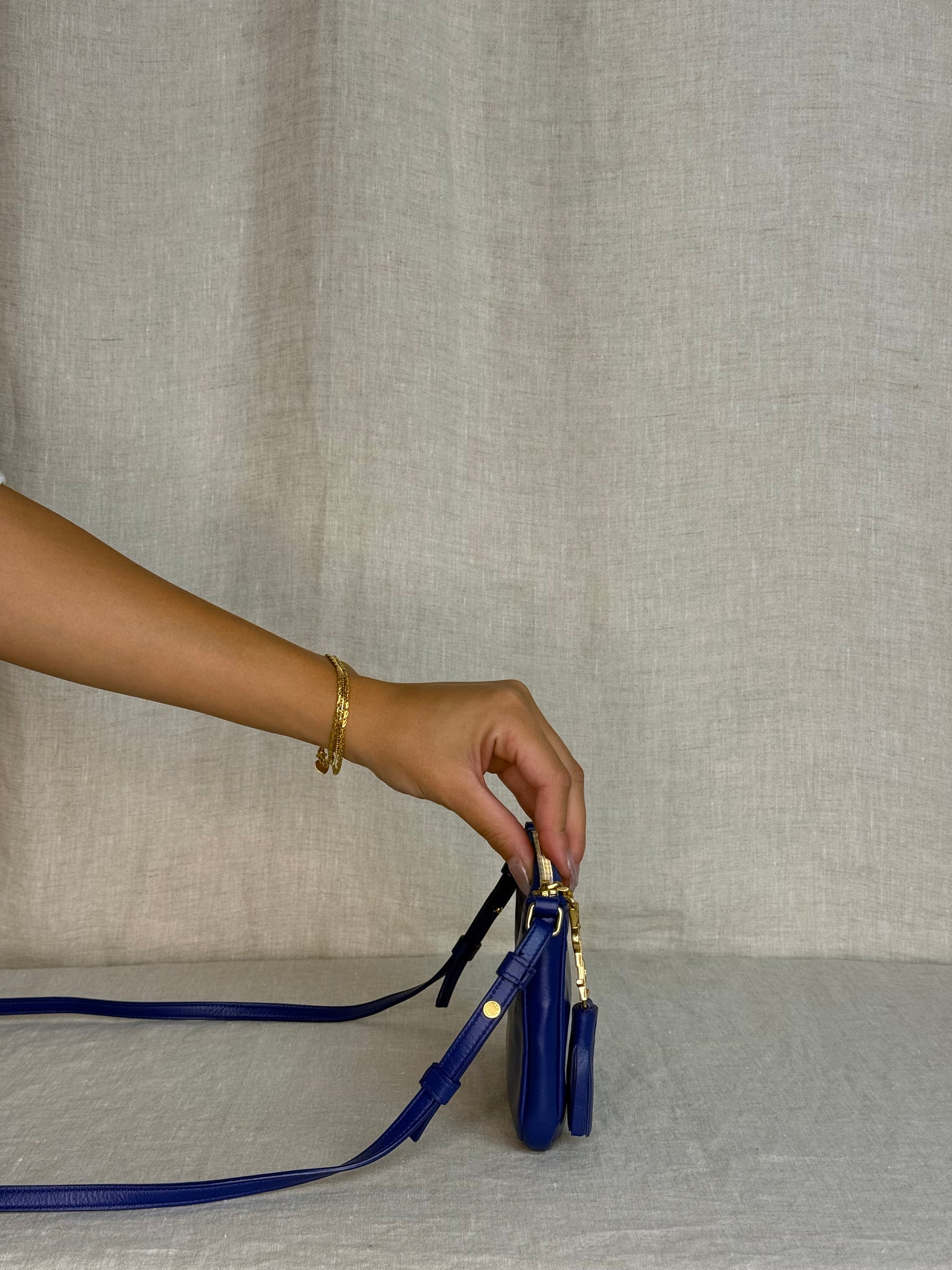 Saint Laurent Blue Calfskin Crossbody Bag