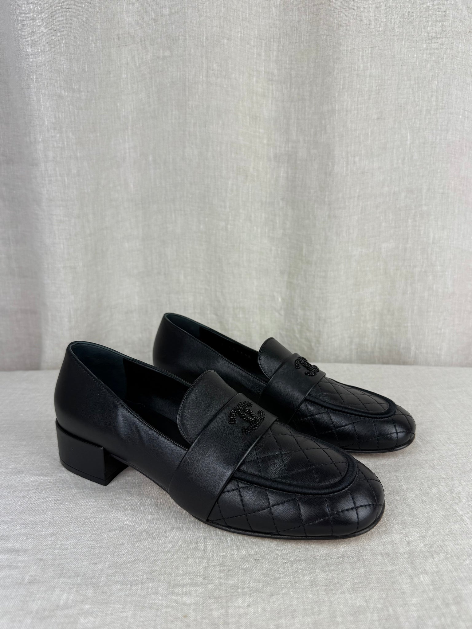 Chanel Black Loafers Size 38