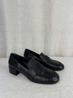 Chanel Black Loafers Size 38