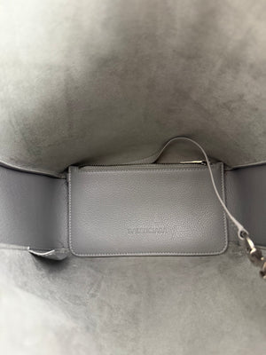 Balenciaga Silver Pebbled Leather Tool N/S Tote