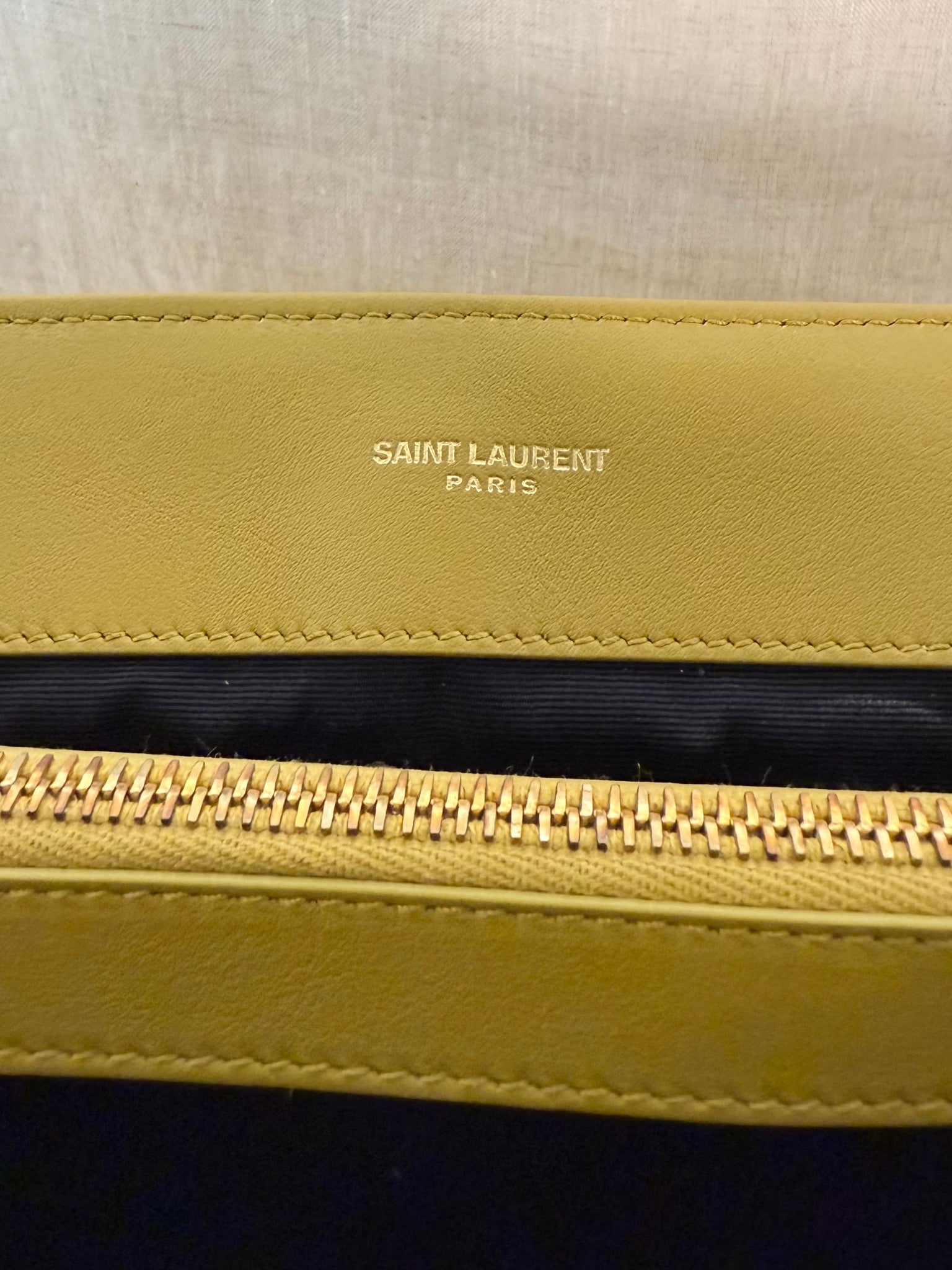YSL Large LouLou in Chartreuse Suede