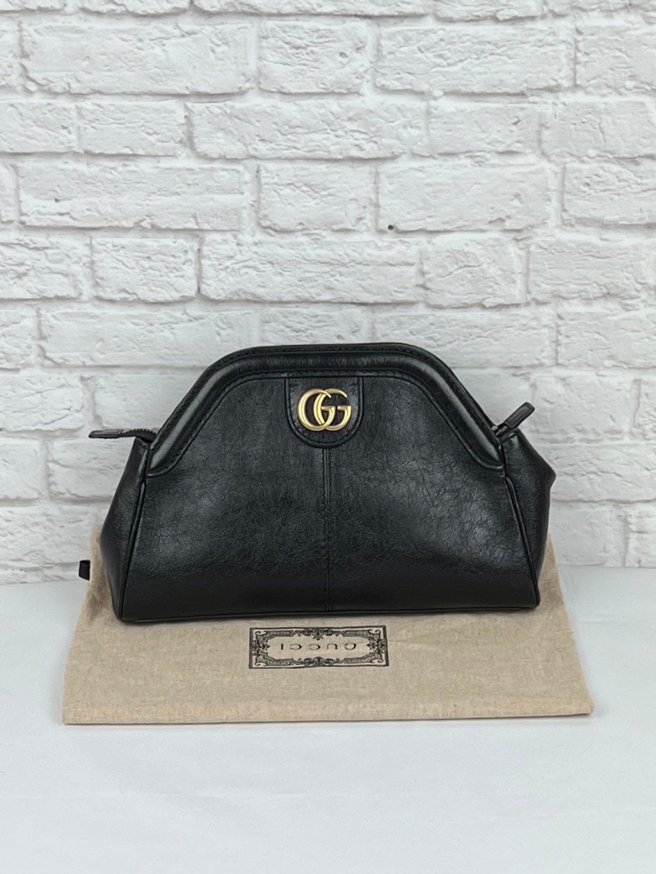 Gucci Black Leather Re(Belle) Small Shoulder Bag, Black/Gold Tone