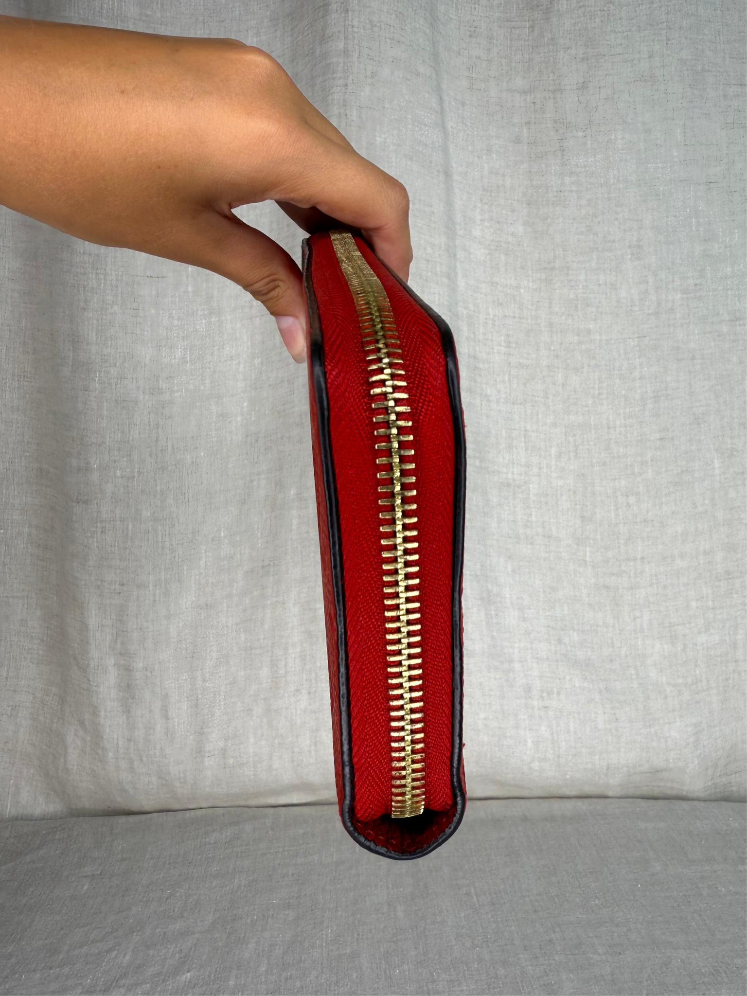 Louis Vuitton Continental Red Empreinte Leather Wallet