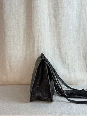 Gucci Pebbled Calfskin Medium Bamboo Flap Shoulder Bag